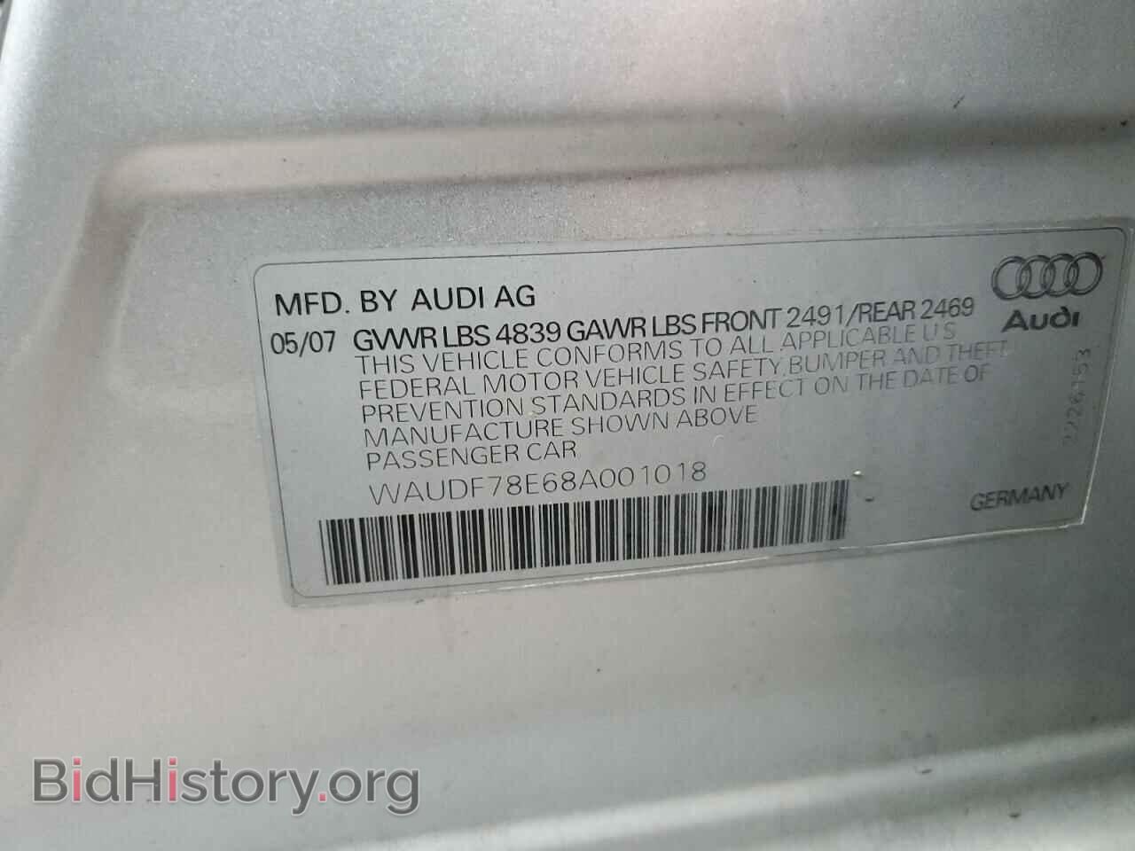 2008 AUDI A4 - VIN: WAUDF78E68A001018 - Photo 10