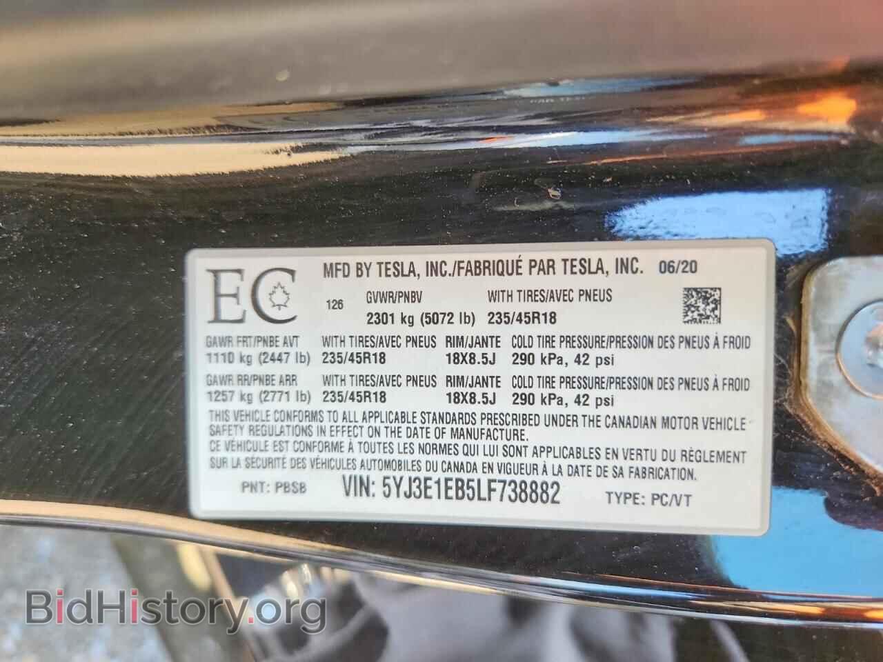 2020 TESLA MODEL 3 - VIN: 5YJ3E1EB5LF738882 - Photo 13