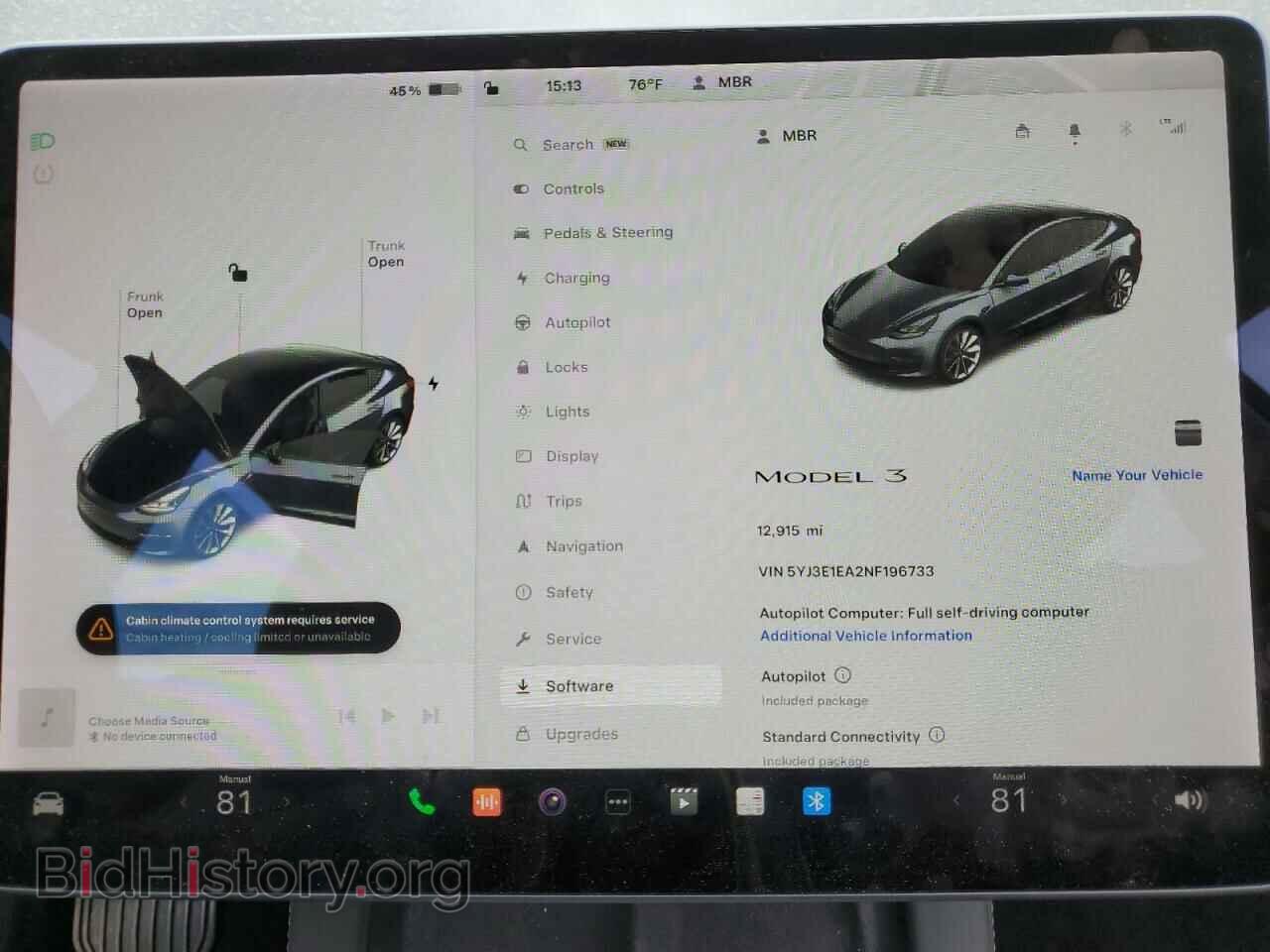 2022 TESLA MODEL 3 - VIN: 5YJ3E1EA2NF196733 - Фото 9