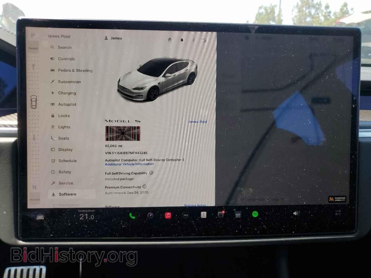 2021 TESLA MODEL S - VIN: 5YJSA1E67MF443245 - Photo 9