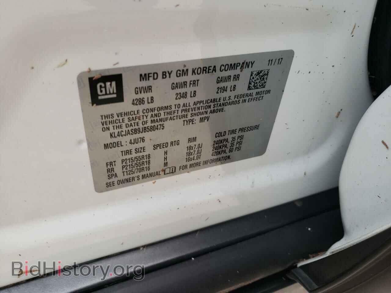 2018 BUICK ENCORE - VIN: KL4CJASB9JB580475 - Photo 10