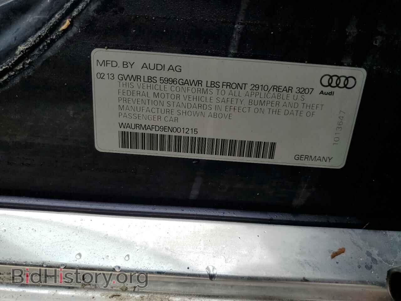 2014 AUDI A8 - VIN: WAURMAFD9EN001215 - Фото 10