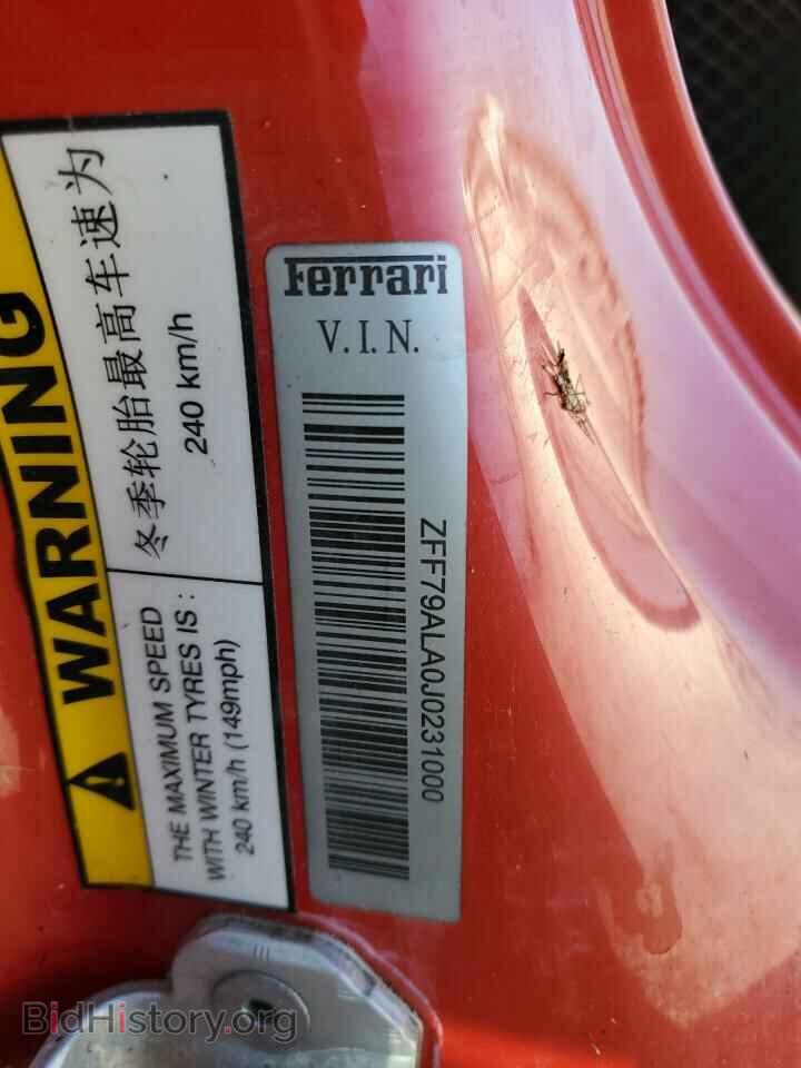 2018 FERRARI ALL MODELS - VIN: ZFF79ALA0J0231000 - Фото 10
