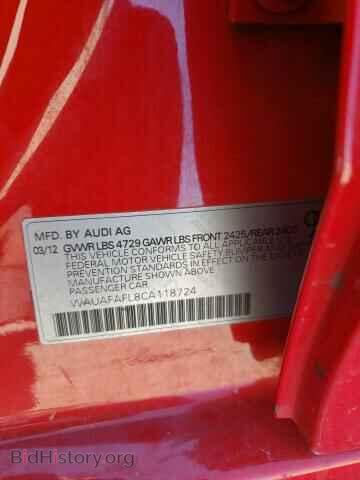 2012 AUDI A4 - VIN: WAUAFAFL8CA118724 - Photo 10