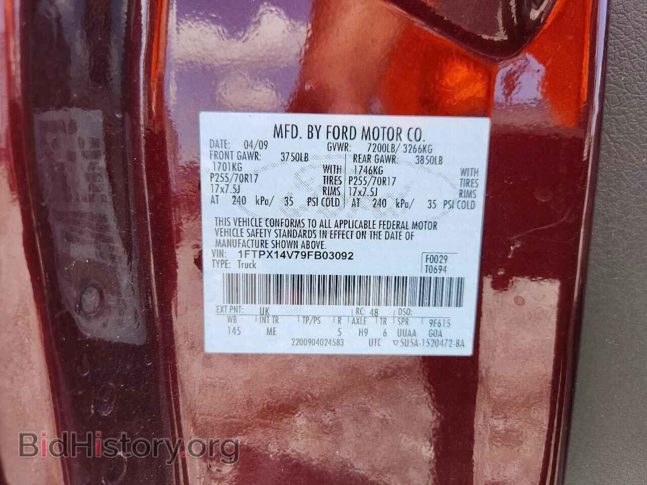 2009 FORD F150 - VIN: 1FTPX14V79FB03092 - Фото 12