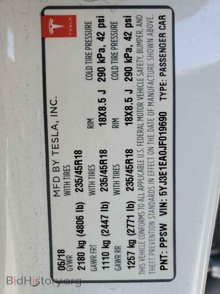 2018 TESLA MODEL 3 - VIN: 5YJ3E1EA0JF019690 - Photo 13