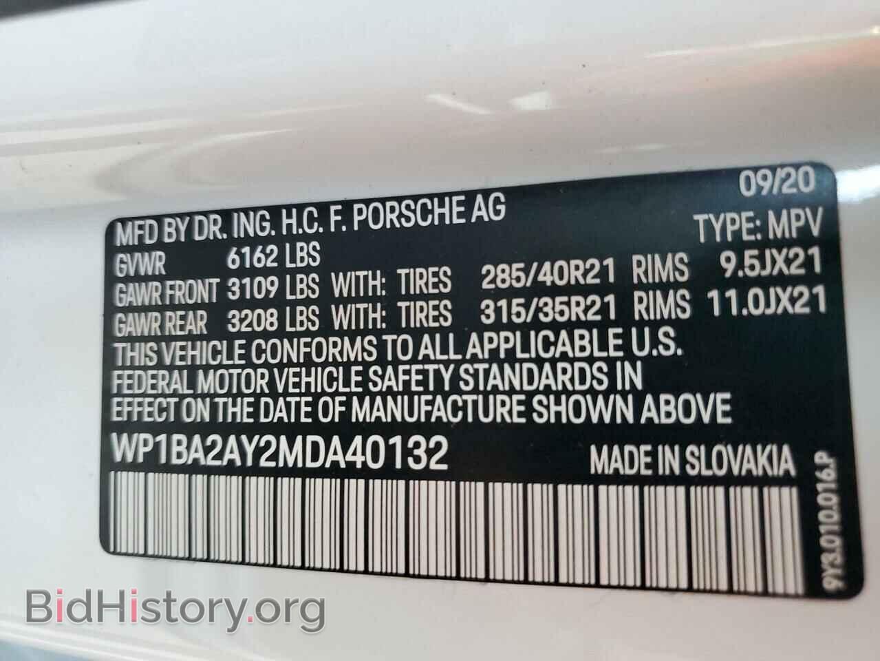 2021 PORSCHE CAYENNE - VIN: WP1BA2AY2MDA40132 - Photo 10