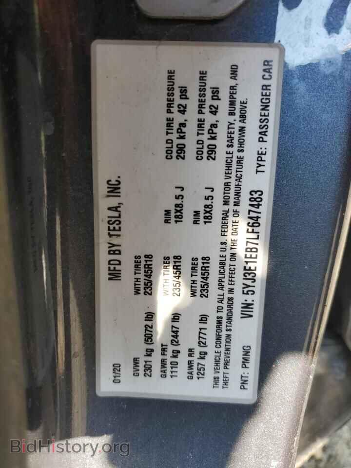 2020 TESLA MODEL 3 - VIN: 5YJ3E1EB7LF647483 - Photo 12