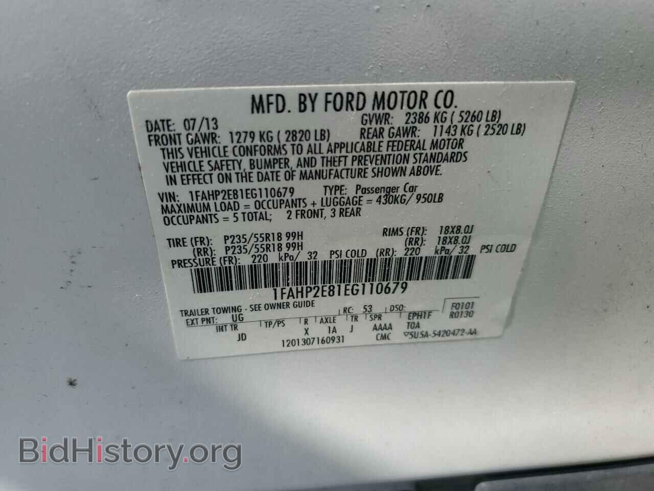 2014 FORD TAURUS - VIN: 1FAHP2E81EG110679 - Photo 12