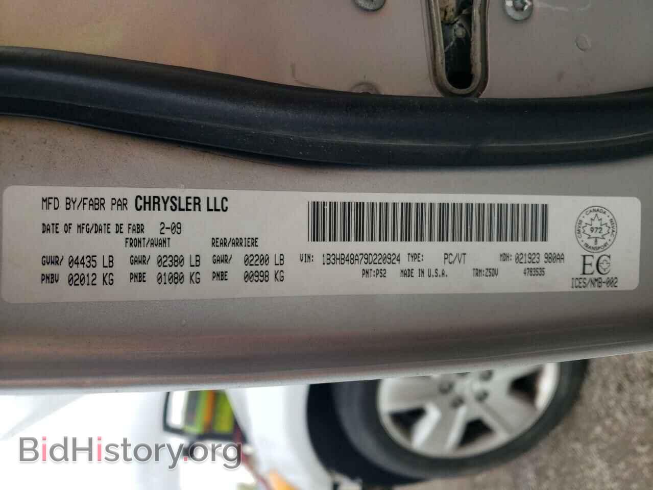 2009 DODGE CALIBER - VIN: 1B3HB48A79D220924 - Фото 10