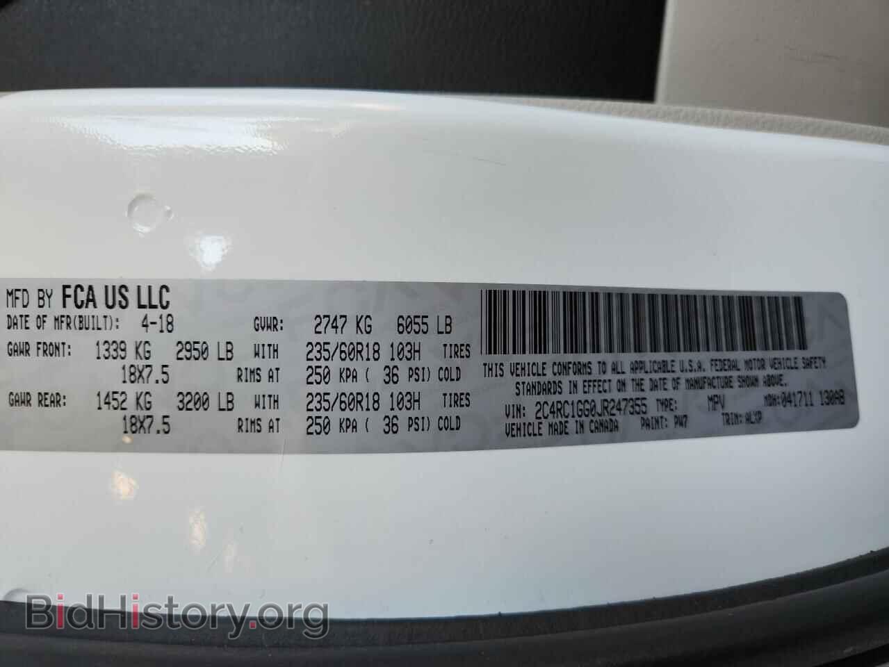 2018 CHRYSLER PACIFICA - VIN: 2C4RC1GG0JR247355 - Фото 13