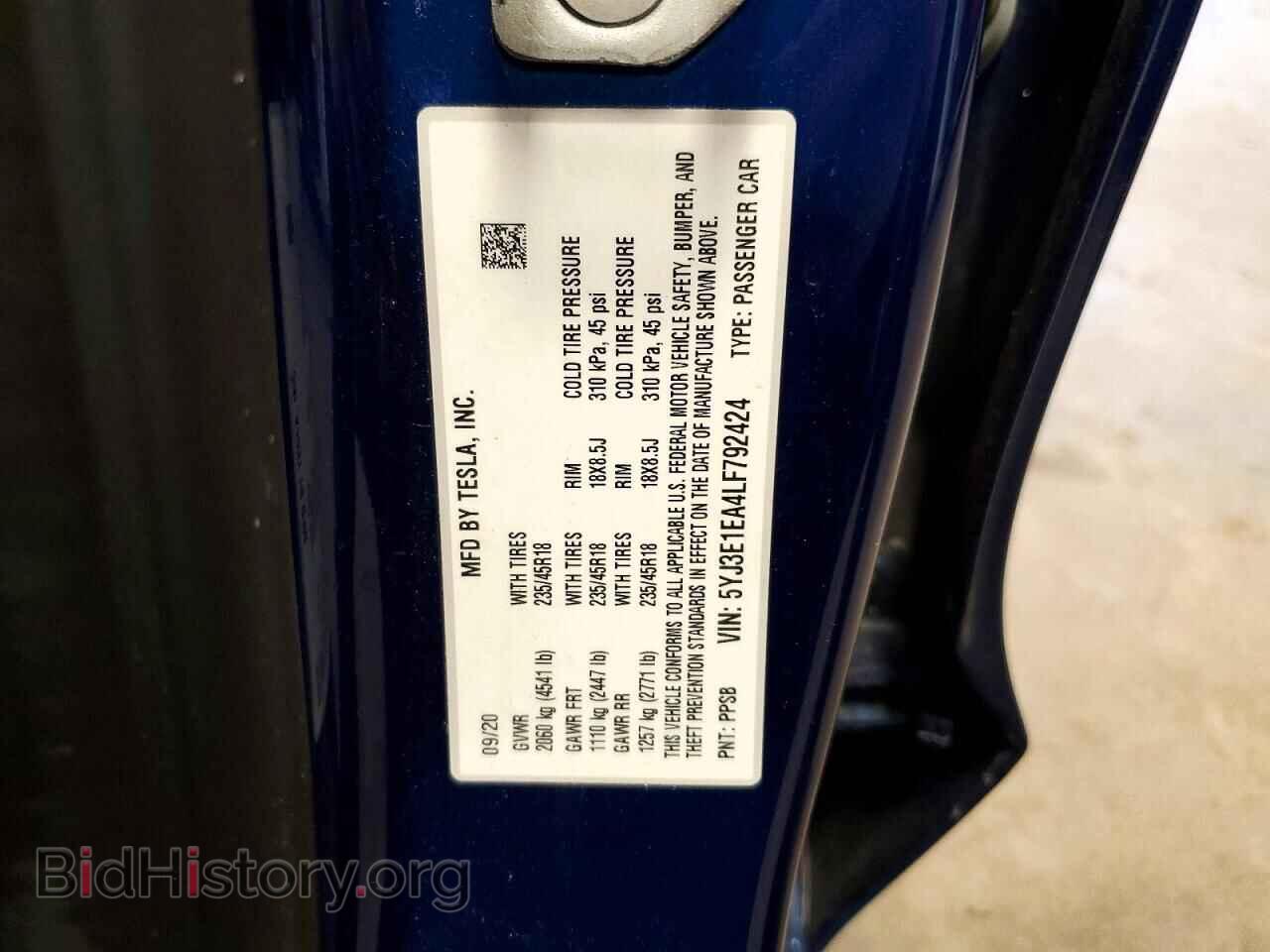 2020 TESLA MODEL 3 - VIN: 5YJ3E1EA4LF792424 - Photo 13