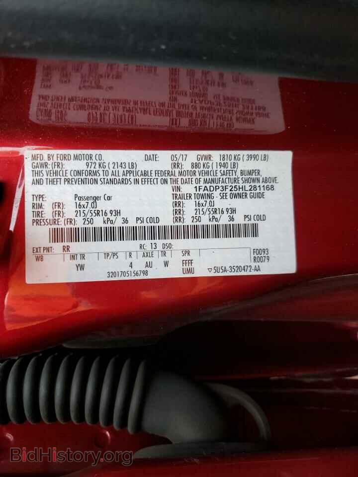 2017 FORD FOCUS - VIN: 1FADP3F25HL281168 - Фото 10