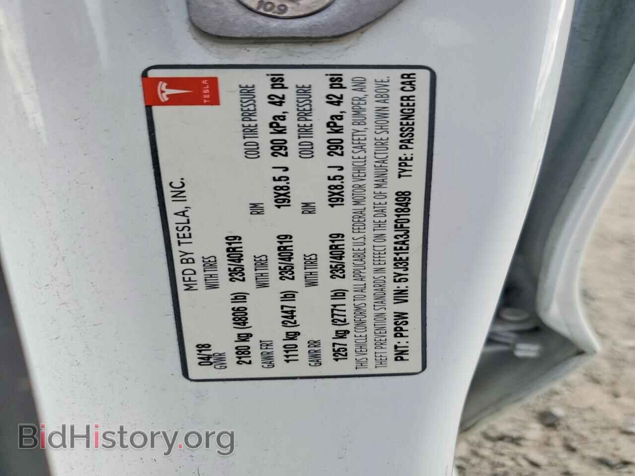 2018 TESLA MODEL 3 - VIN: 5YJ3E1EA3JF018498 - Фото 12