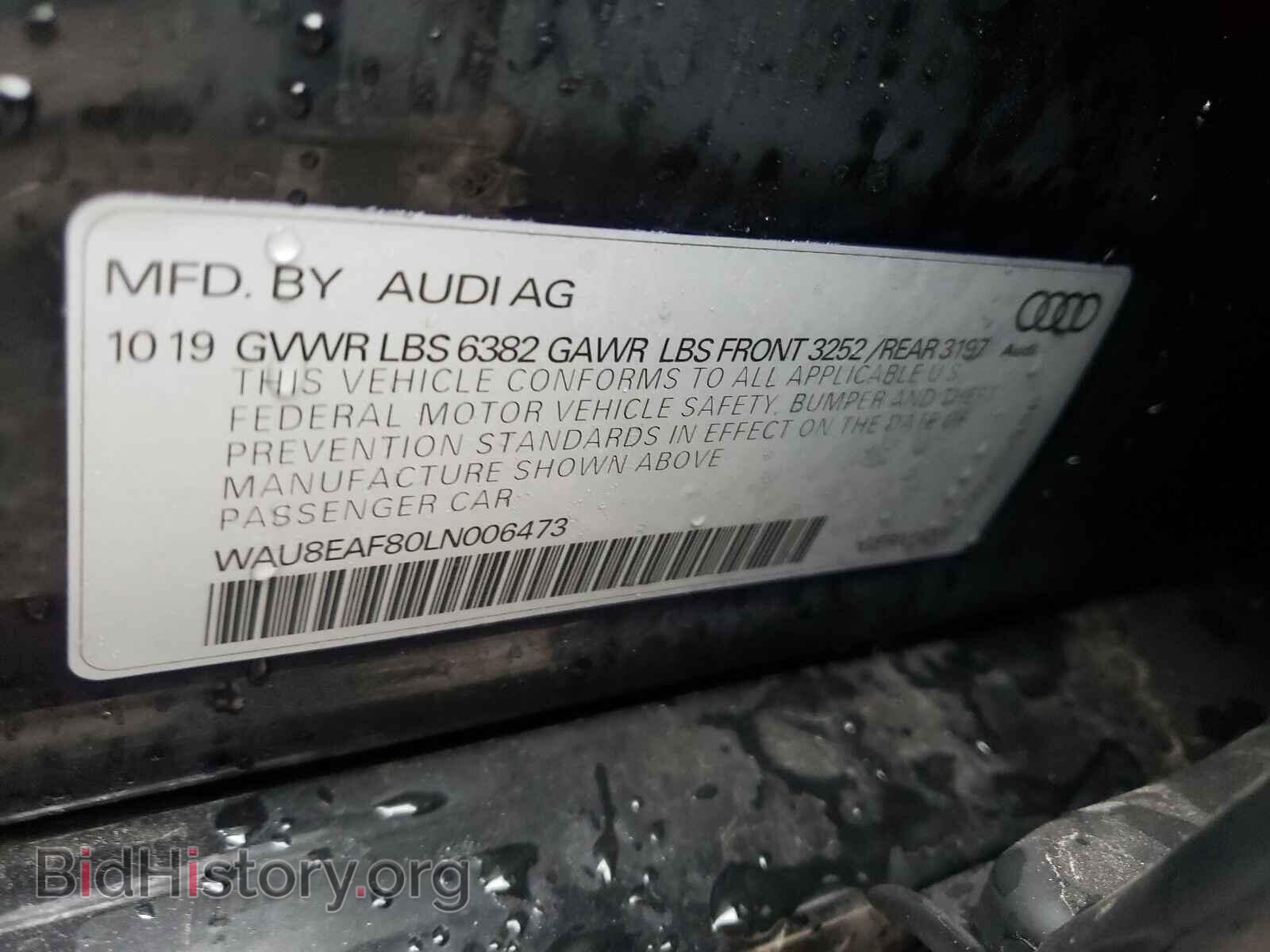 2020 AUDI A8 - VIN: WAU8EAF80LN006473 - Фото 10