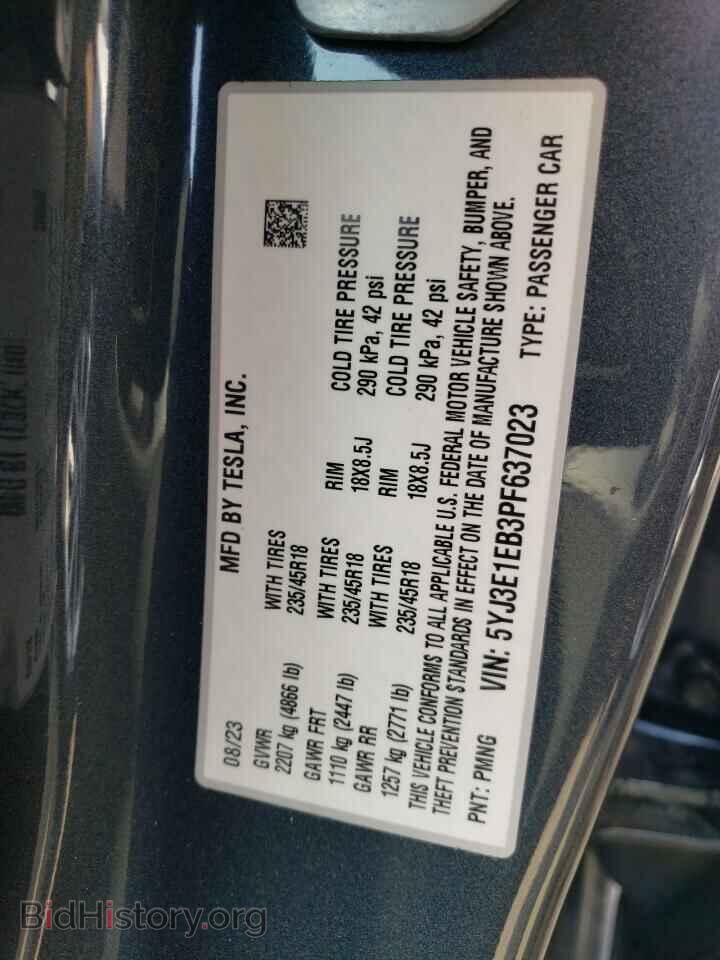 2023 TESLA MODEL 3 - VIN: 5YJ3E1EB3PF637023 - Photo 12