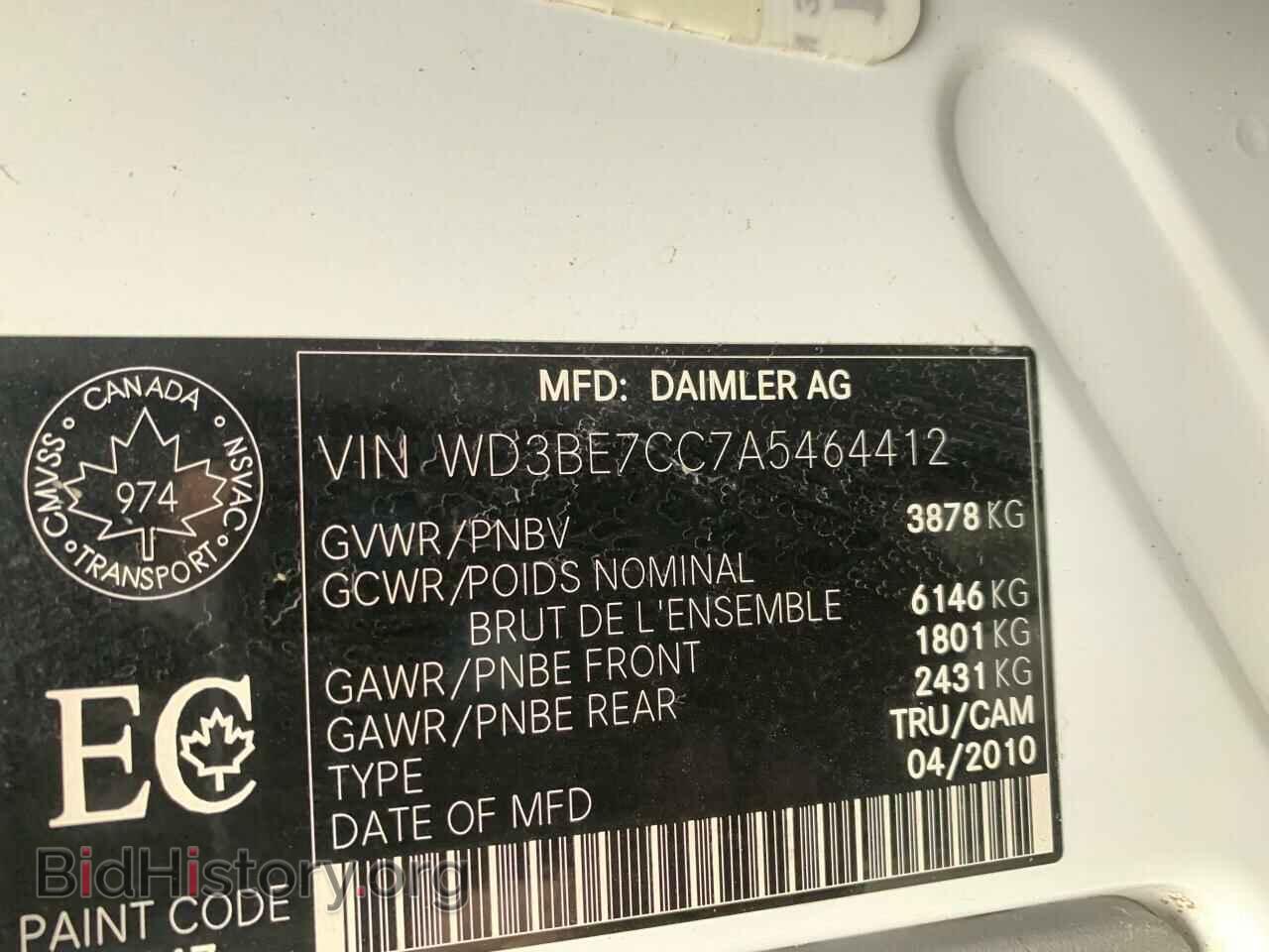 2010 MERCEDES-BENZ SPRINTER - VIN: WD3BE7CC7A5464412 - Фото 10