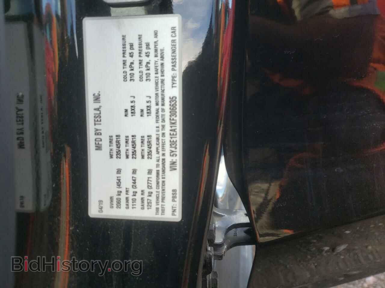 2019 TESLA MODEL 3 - VIN: 5YJ3E1EA1KF306635 - Photo 12
