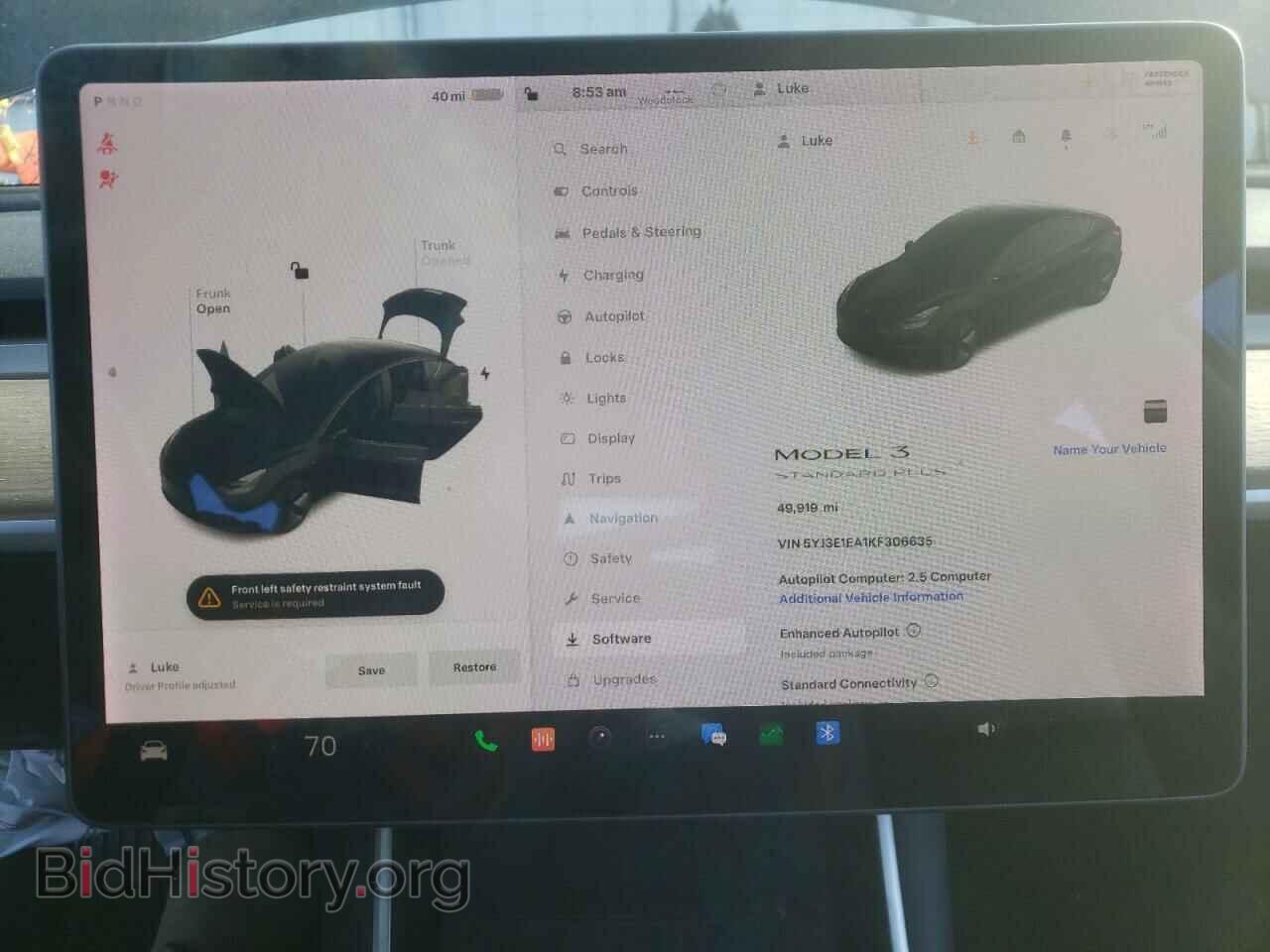 2019 TESLA MODEL 3 - VIN: 5YJ3E1EA1KF306635 - Photo 9