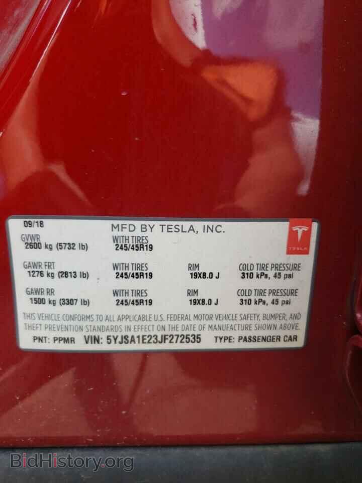 2018 TESLA MODEL S - VIN: 5YJSA1E23JF272535 - Фото 13