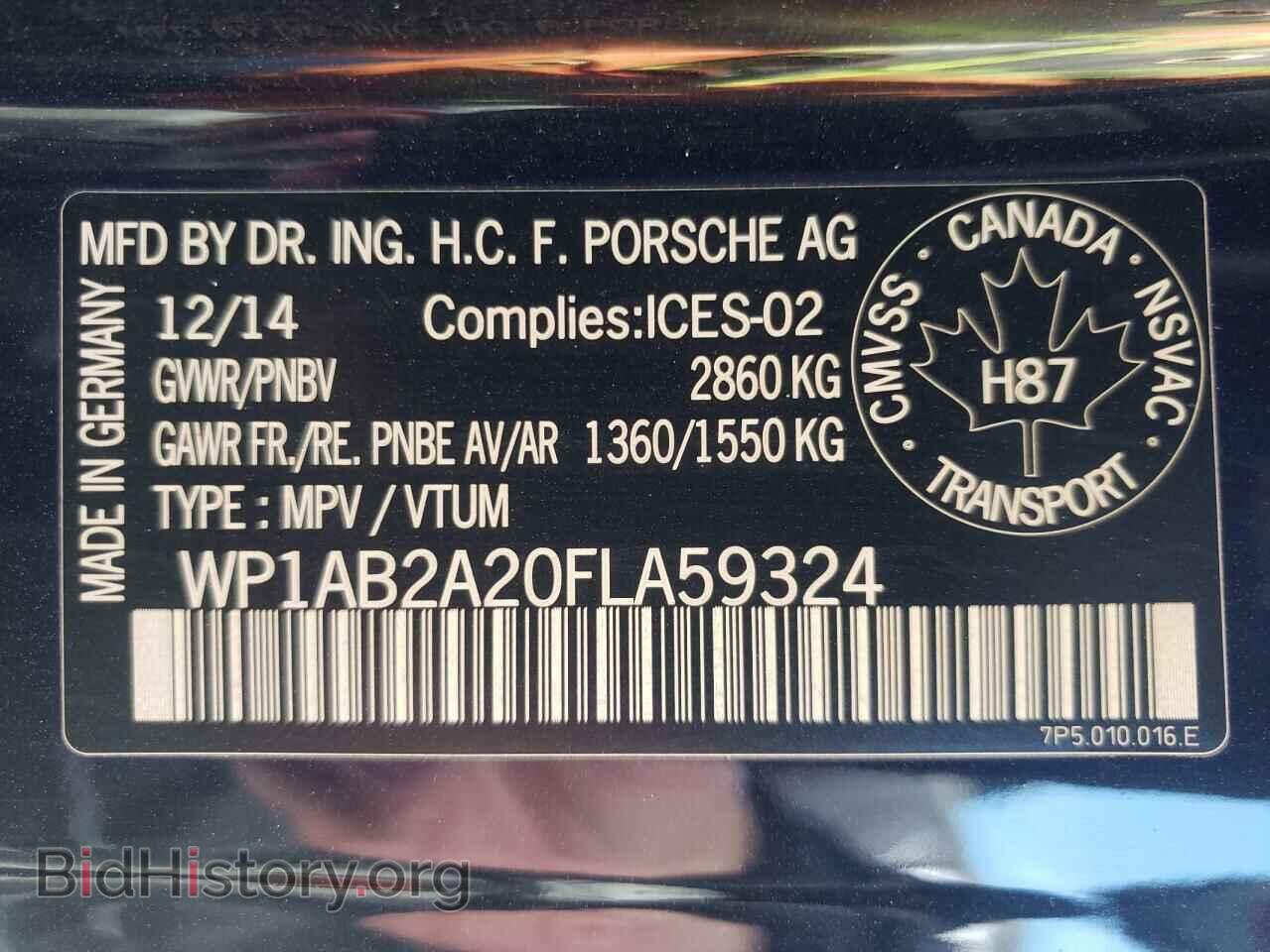 2015 PORSCHE CAYENNE - VIN: WP1AB2A20FLA59324 - Фото 10