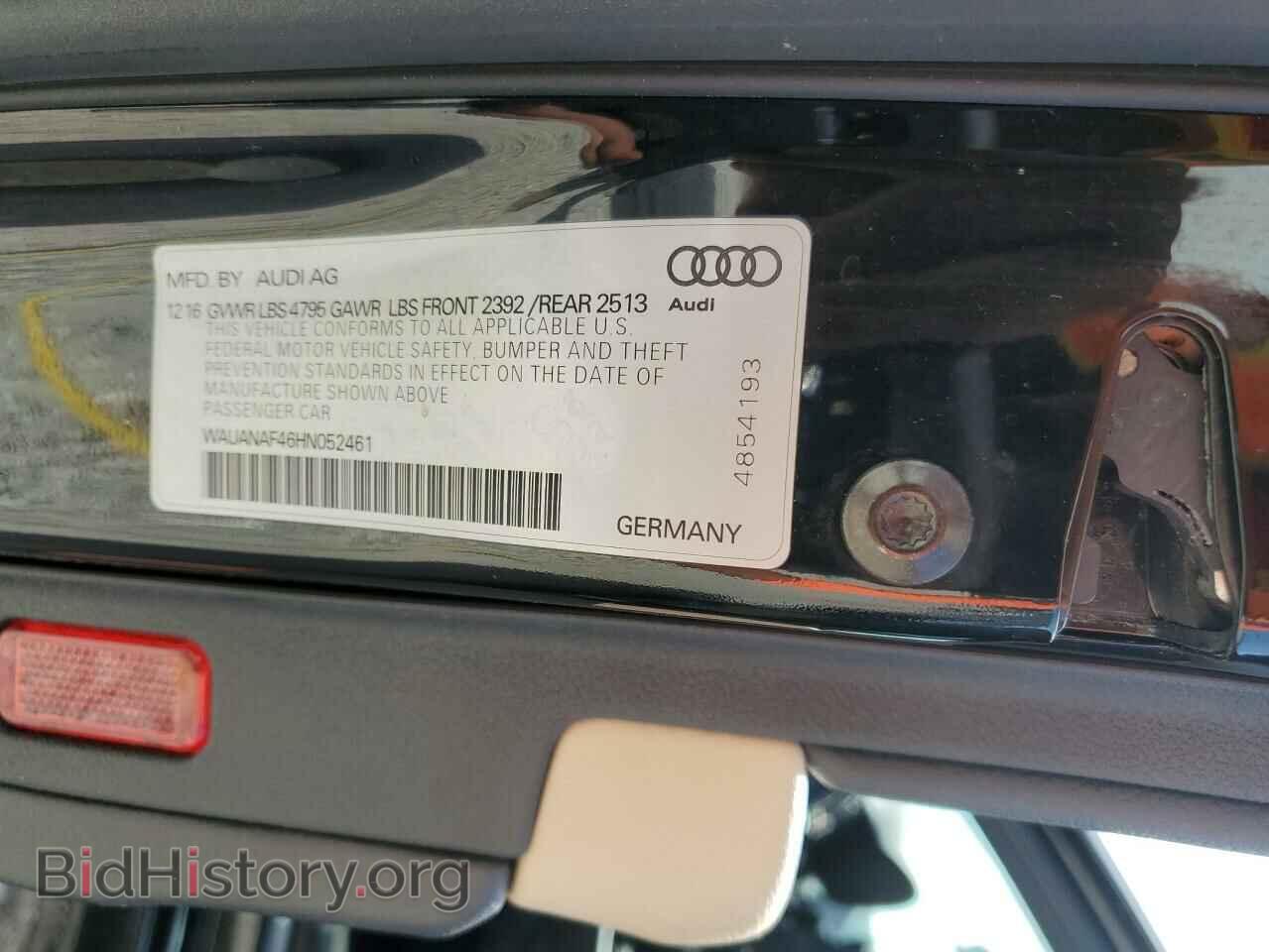 2017 AUDI A4 - VIN: WAUANAF46HN052461 - Фото 13