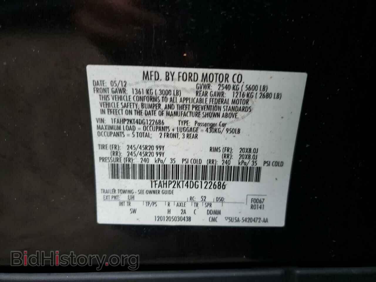 2013 FORD TAURUS - VIN: 1FAHP2KT4DG122686 - Фото 10