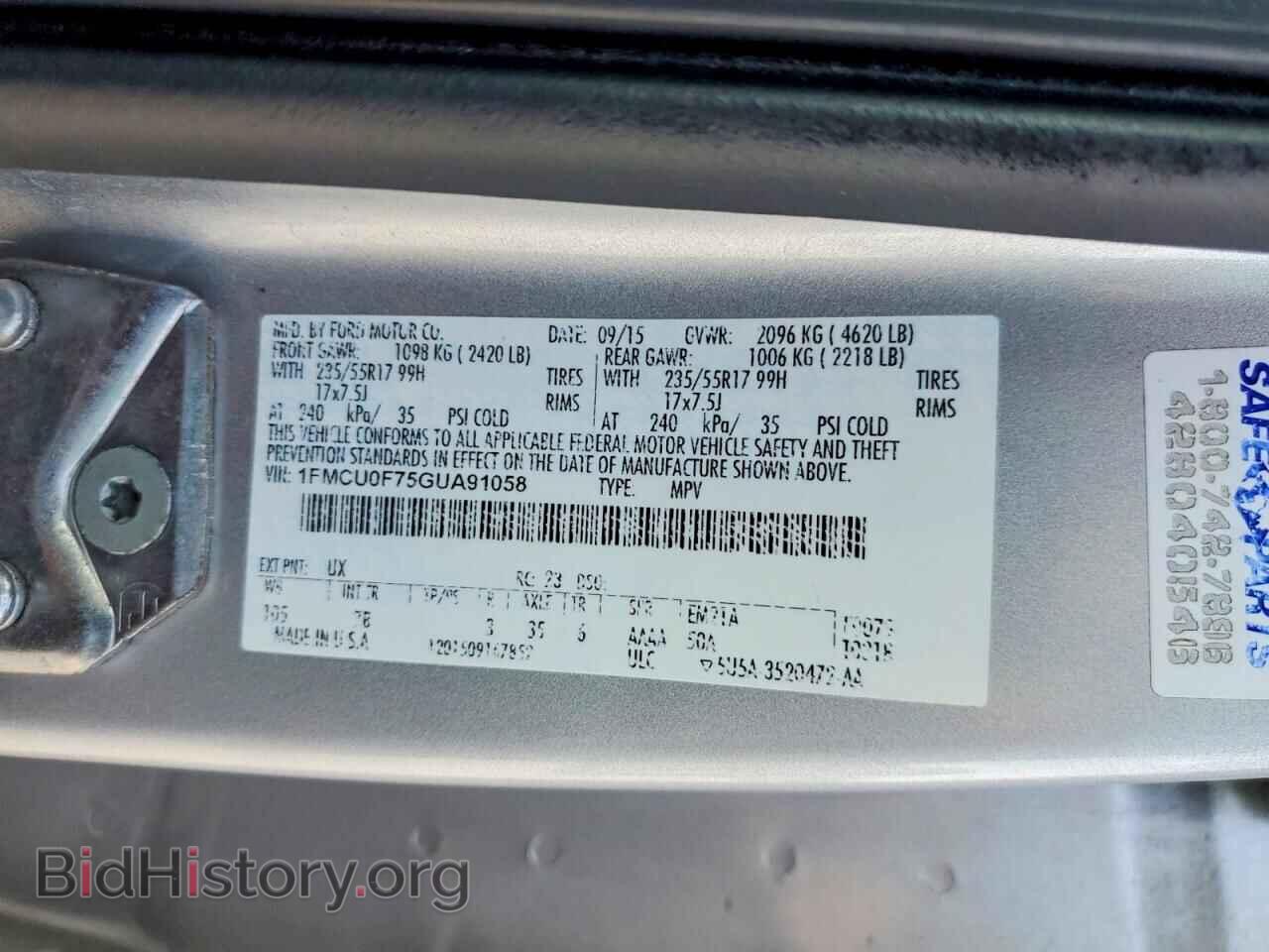 2016 FORD ESCAPE - VIN: 1FMCU0F75GUA91058 - Photo 13