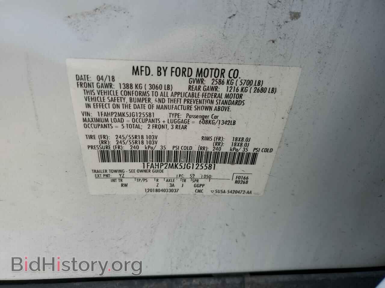 2018 FORD TAURUS - VIN: 1FAHP2MK5JG125581 - Фото 12