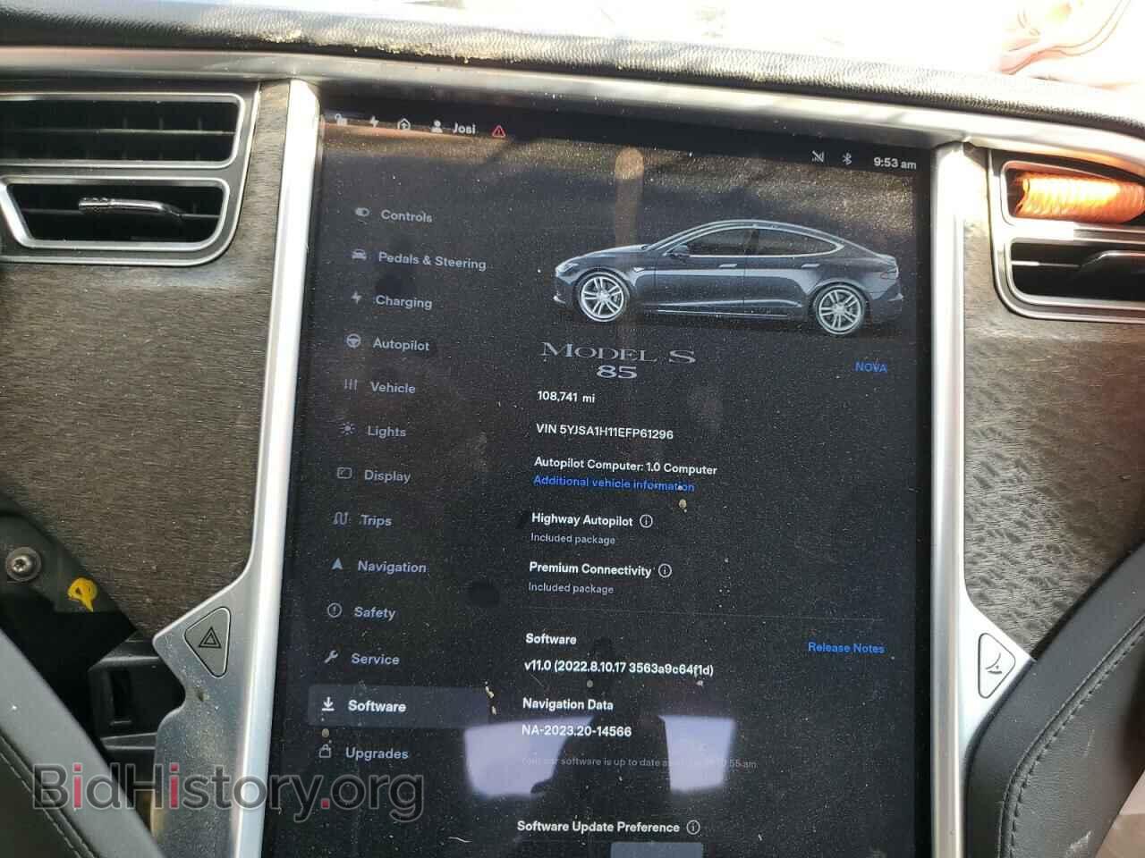 2014 TESLA MODEL S - VIN: 5YJSA1H11EFP61296 - Фото 9