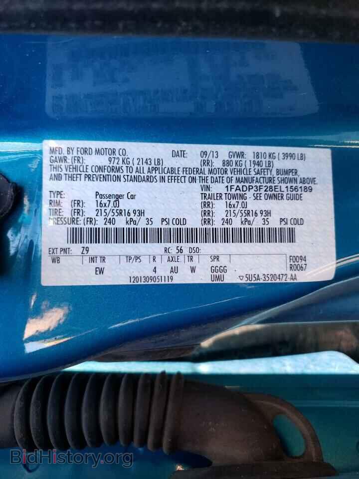 2014 FORD FOCUS - VIN: 1FADP3F28EL156189 - Фото 10