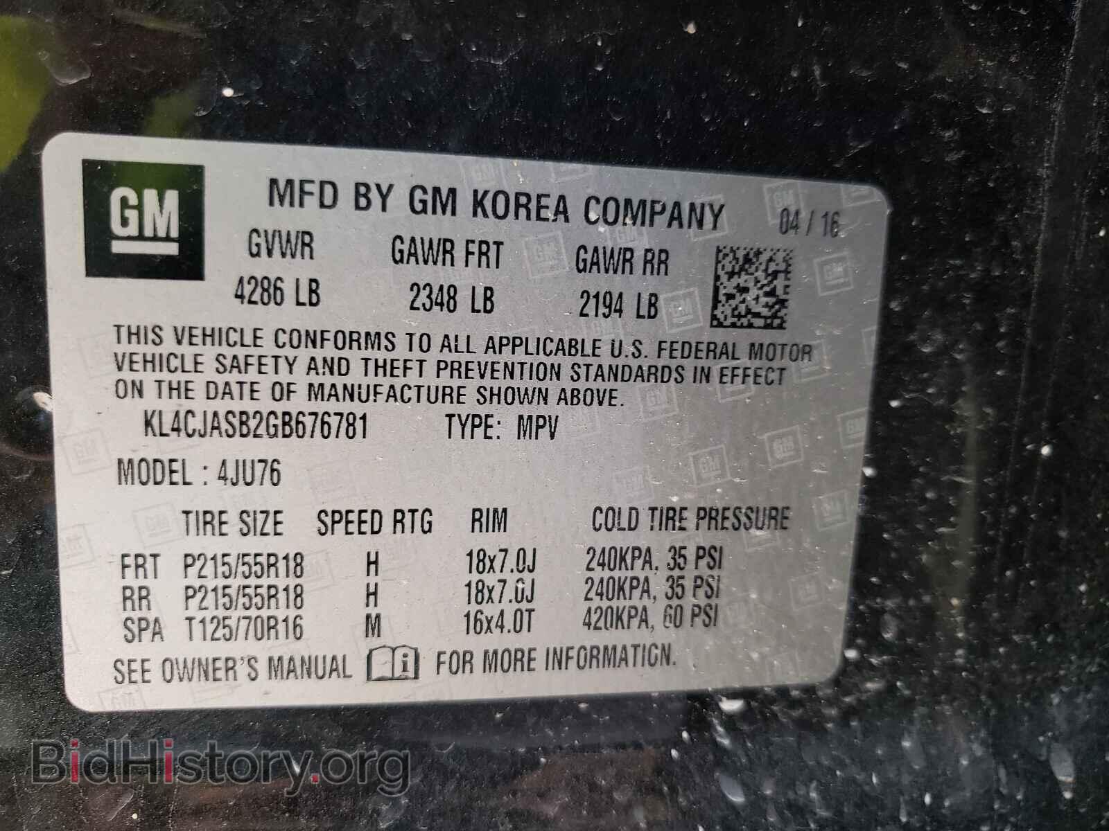 2016 BUICK ENCORE - VIN: KL4CJASB2GB676781 - Фото 10