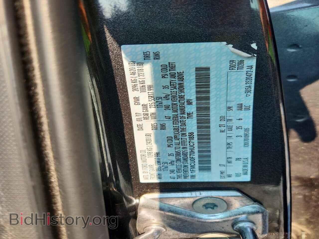 2017 FORD ESCAPE - VIN: 1FMCU0F70HUC71856 - Фото 13