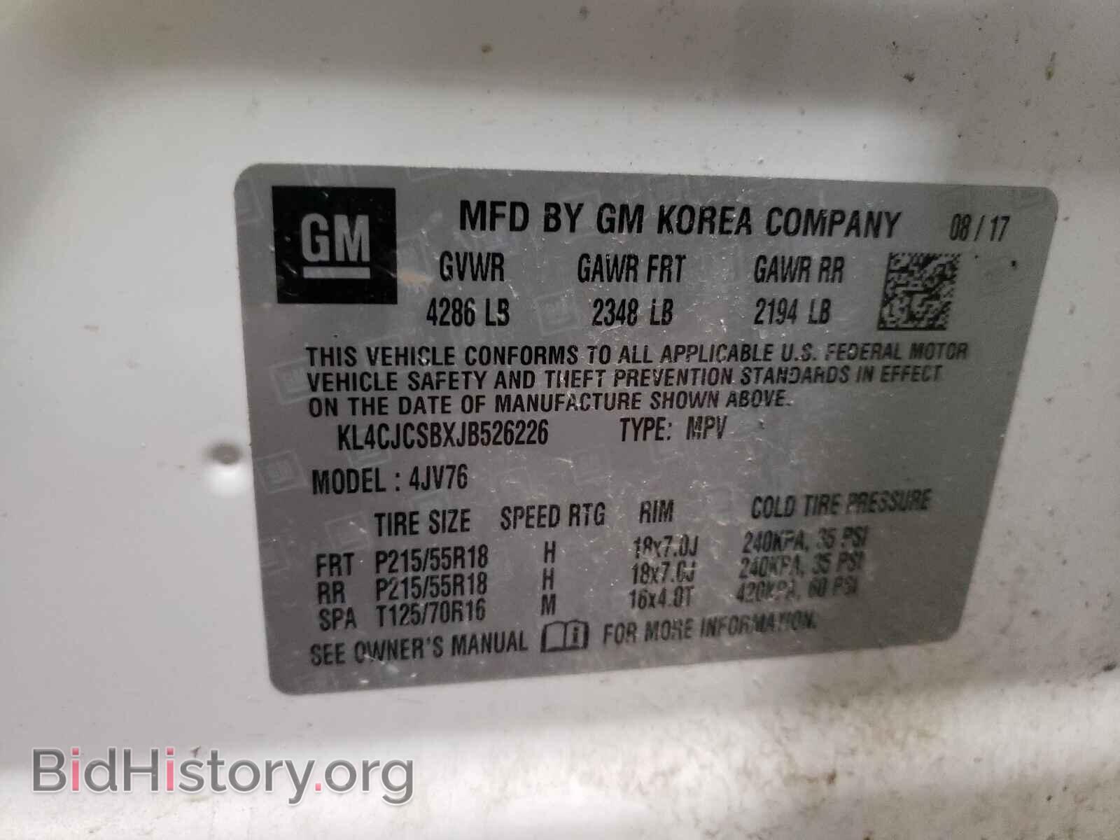 2018 BUICK ENCORE - VIN: KL4CJCSBXJB526226 - Photo 10