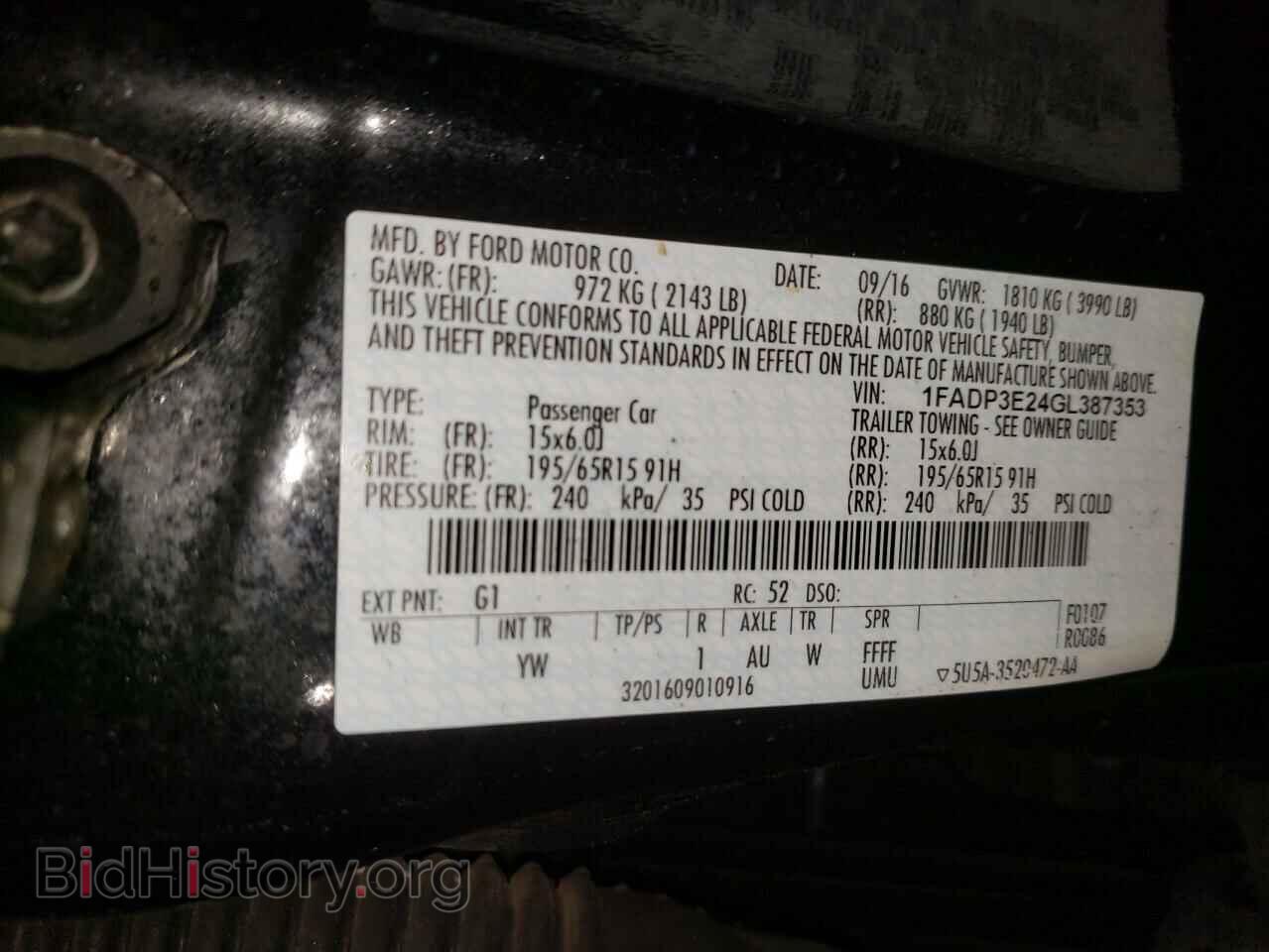 2016 FORD FOCUS - VIN: 1FADP3E24GL387353 - Photo 10