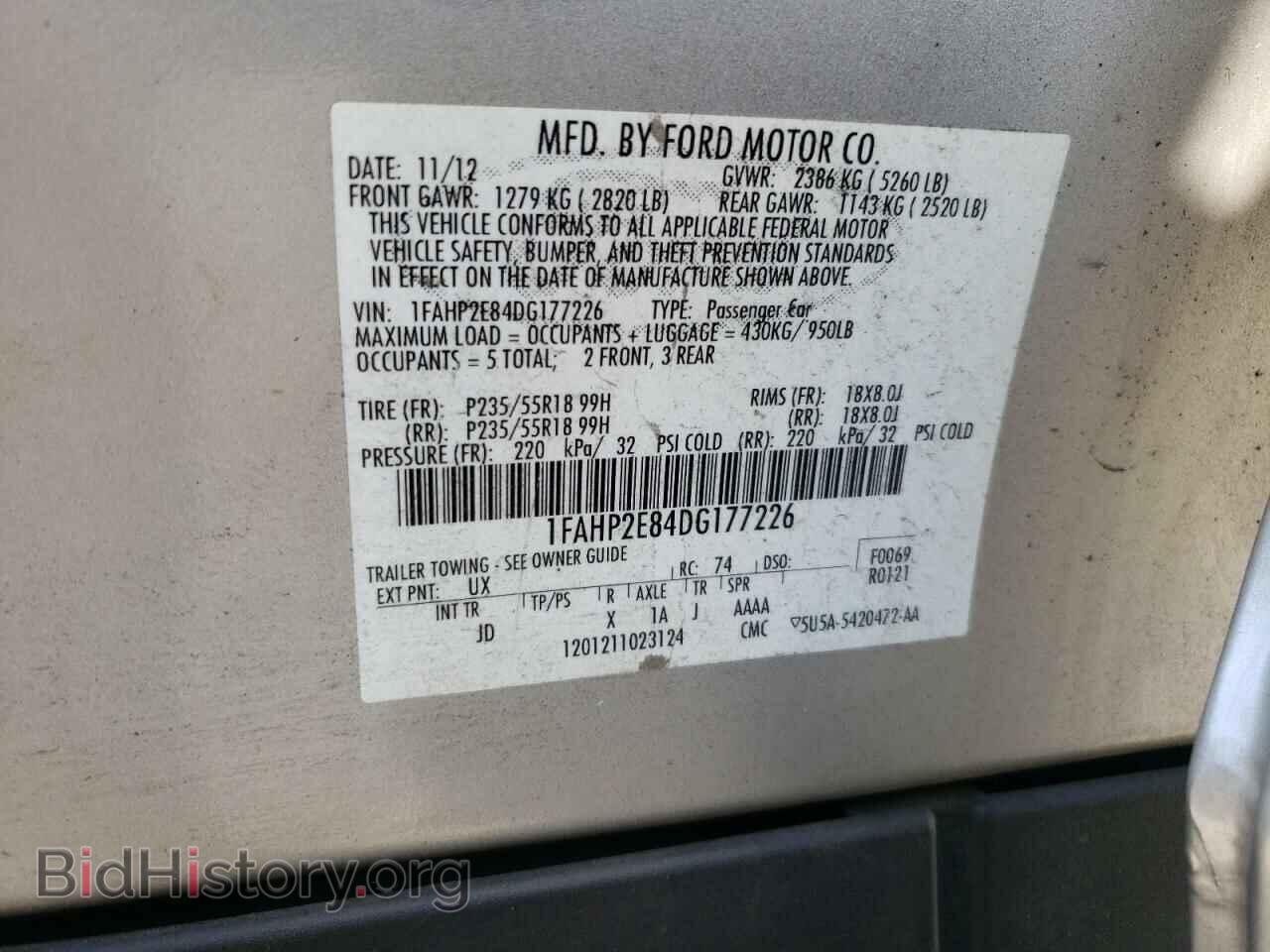 2013 FORD TAURUS - VIN: 1FAHP2E84DG177226 - Фото 10