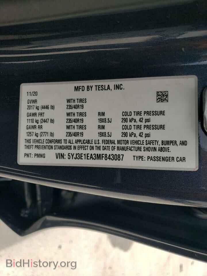 2021 TESLA MODEL 3 - VIN: 5YJ3E1EA3MF843087 - Photo 13