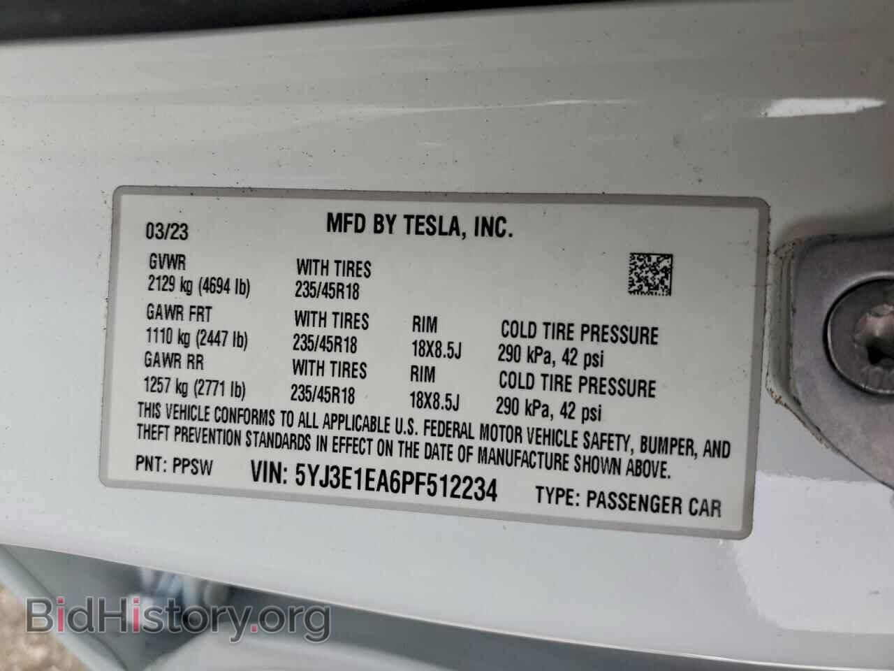 2023 TESLA MODEL 3 - VIN: 5YJ3E1EA6PF512234 - Photo 12