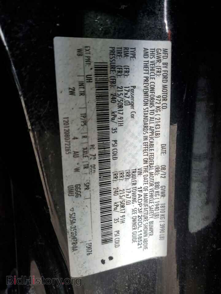 2013 FORD FOCUS - VIN: 1FADP3F20DL118521 - Фото 13