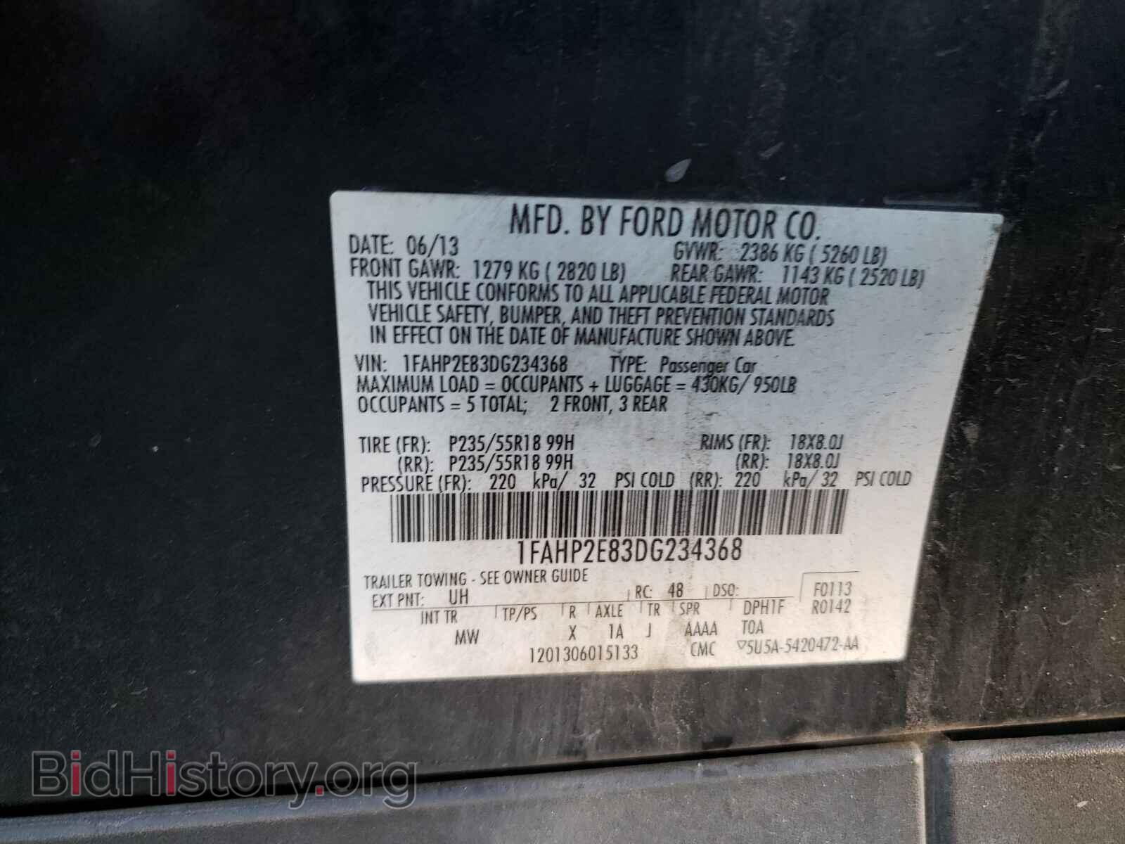 2013 FORD TAURUS - VIN: 1FAHP2E83DG234368 - Фото 10