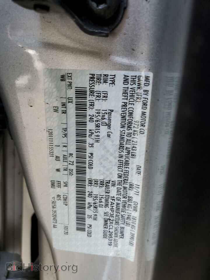 2012 FORD FOCUS - VIN: 1FAHP3E2XCL295319 - Фото 10