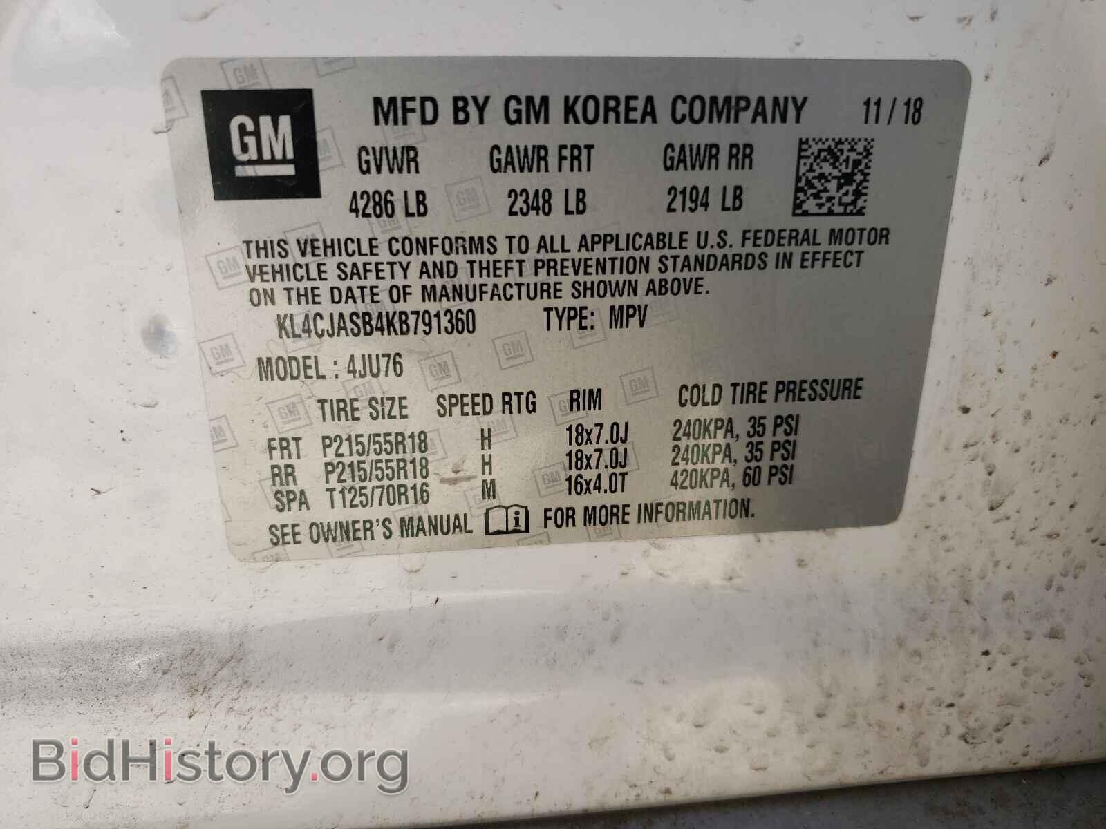 2019 BUICK ENCORE - VIN: KL4CJASB4KB791360 - Photo 10