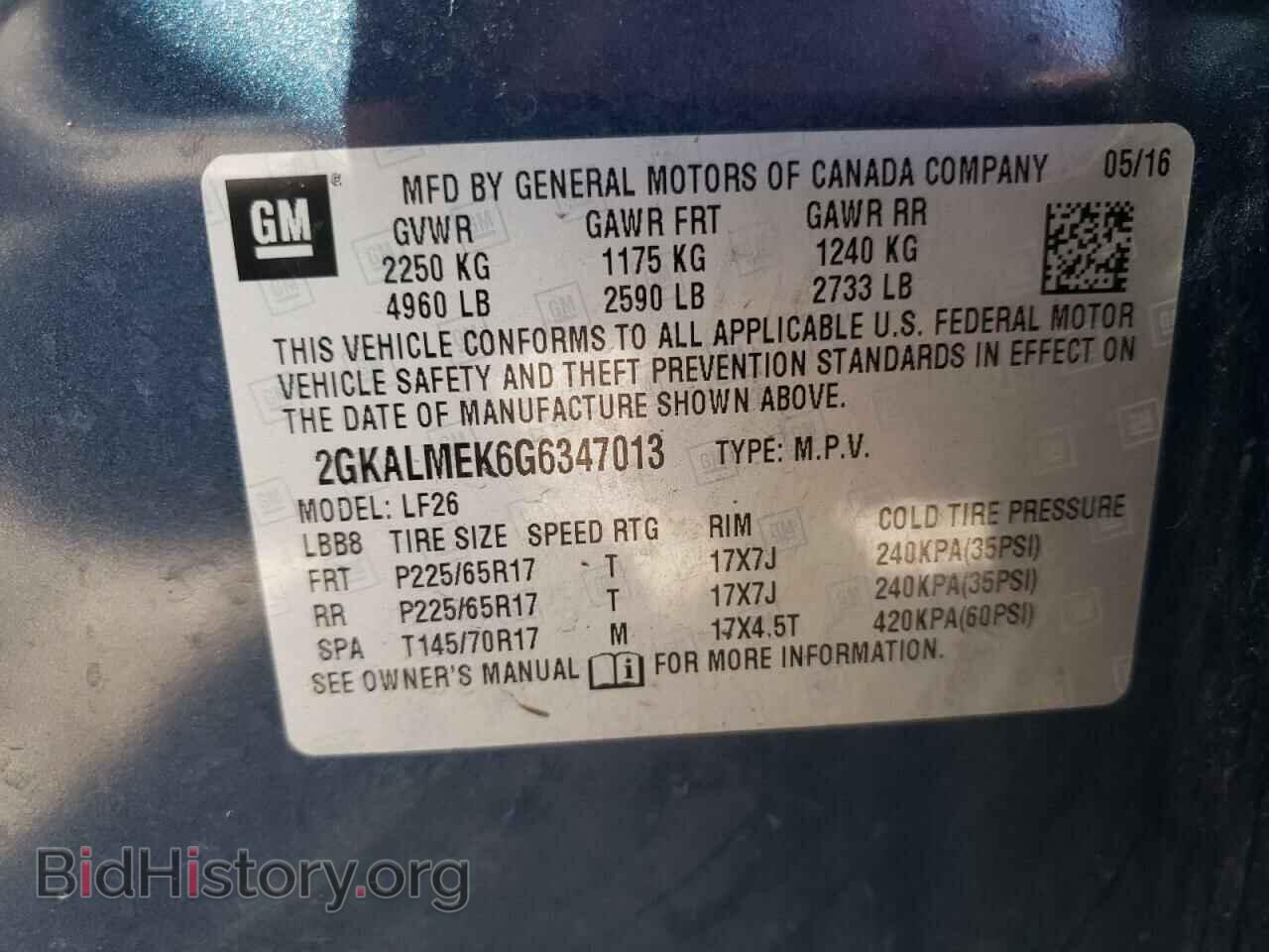 2016 GMC TERRAIN - VIN: 2GKALMEK6G6347013 - Фото 10