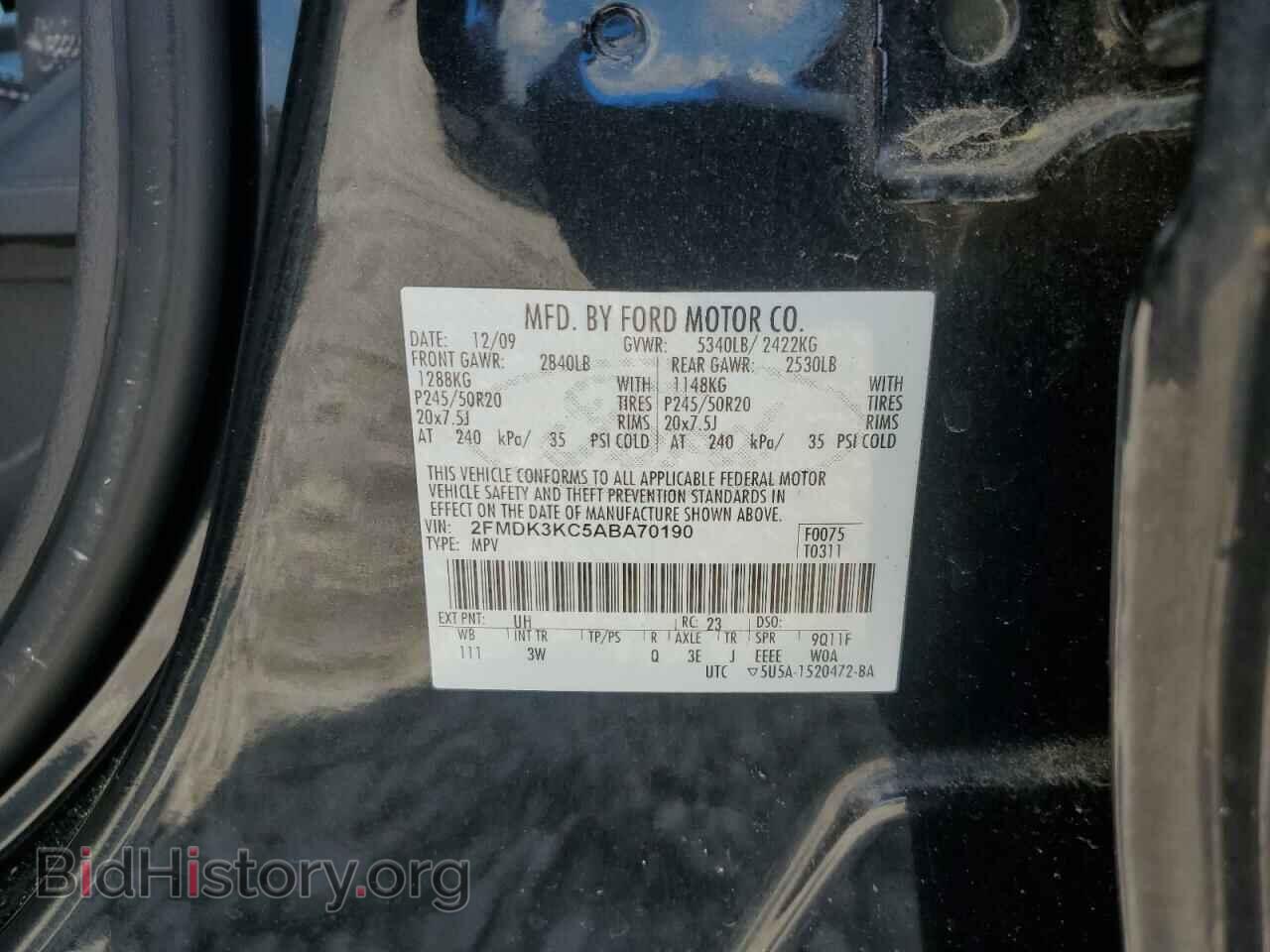 2010 FORD EDGE - VIN: 2FMDK3KC5ABA70190 - Фото 13
