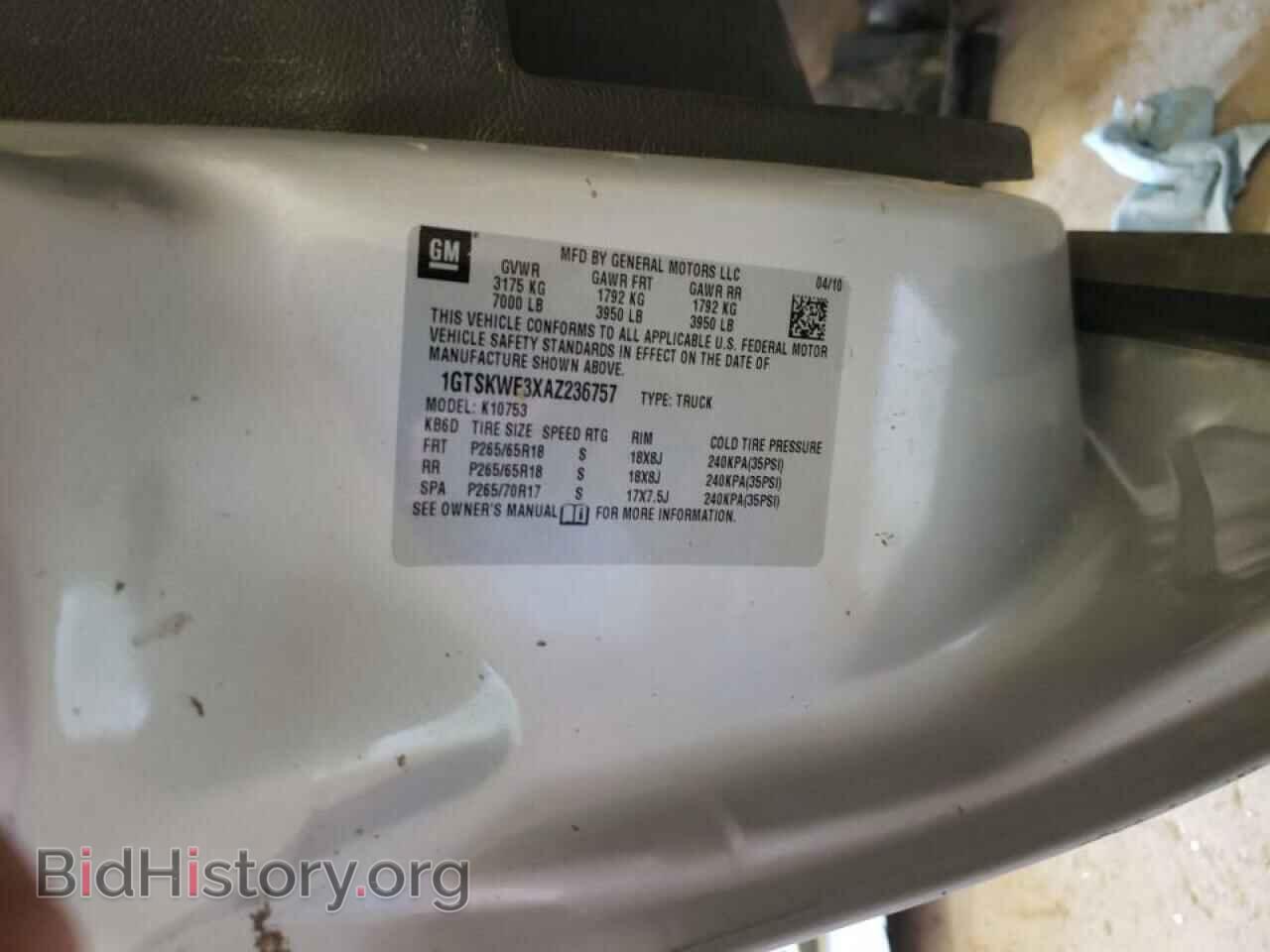 2010 GMC SIERRA - VIN: 1GTSKWE3XAZ236757 - Фото 10