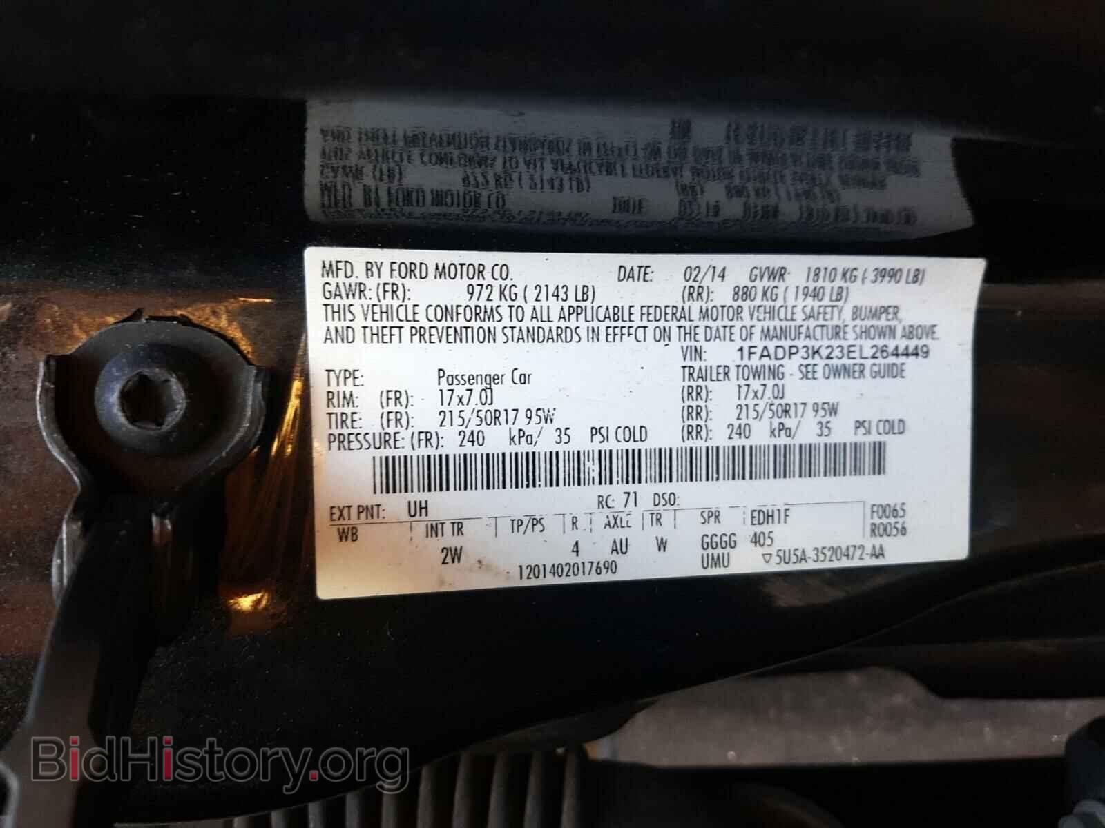 2014 FORD FOCUS - VIN: 1FADP3K23EL264449 - Photo 10