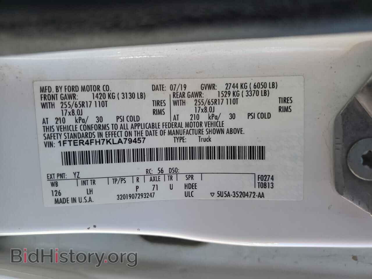 2019 FORD RANGER - VIN: 1FTER4FH7KLA79457 - Фото 12