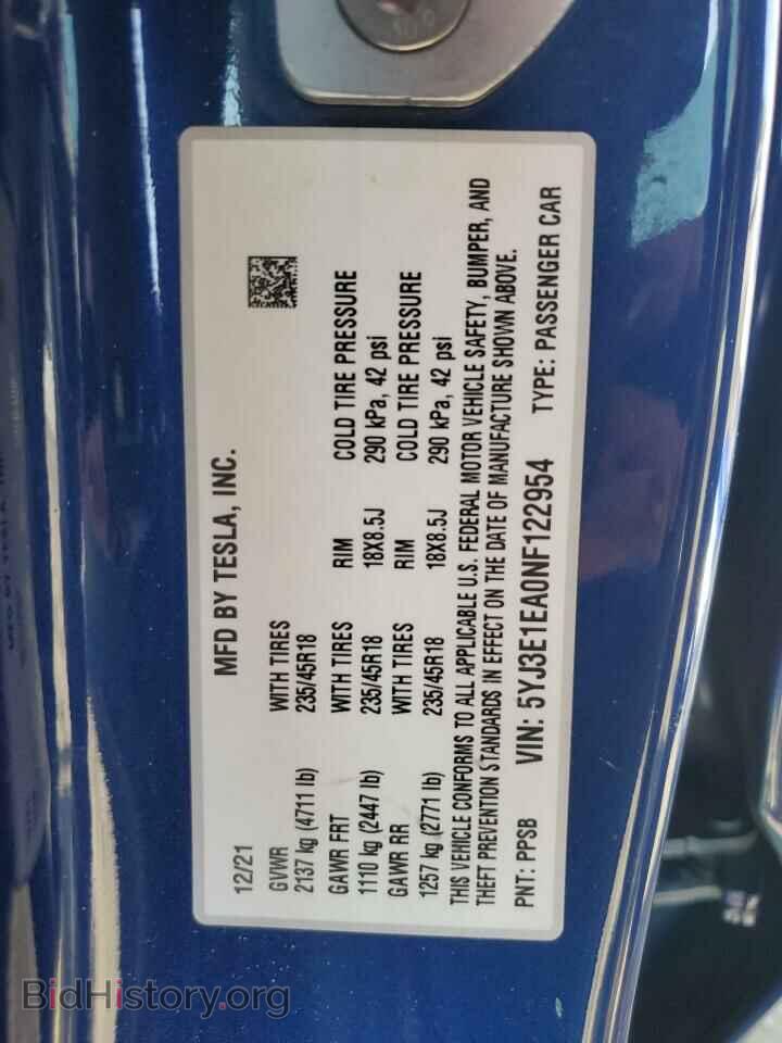 2022 TESLA MODEL 3 - VIN: 5YJ3E1EA0NF122954 - Photo 12