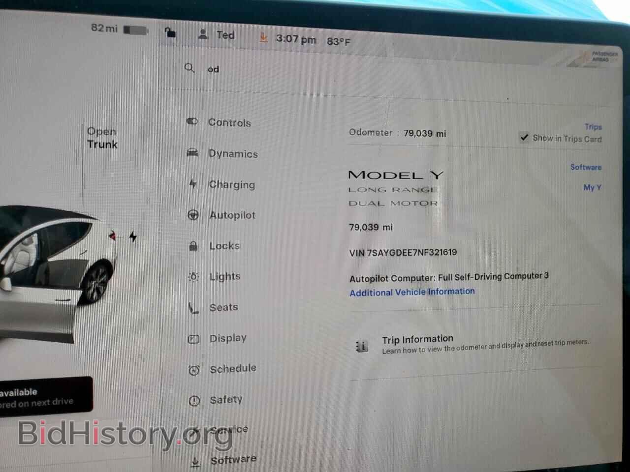 2022 TESLA MODEL Y - VIN: 7SAYGDEE7NF321619 - Фото 9
