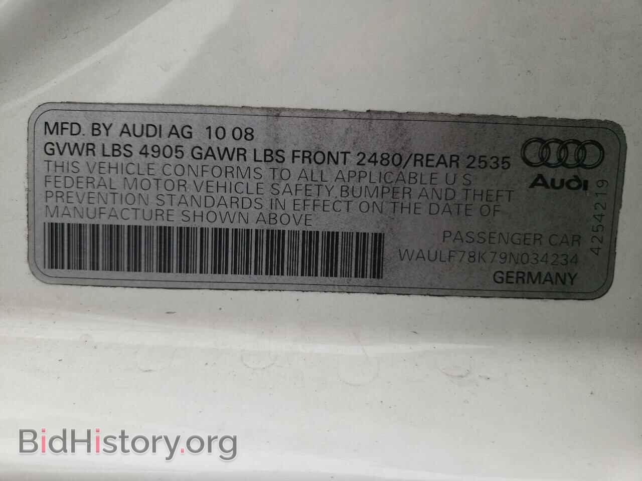 2009 AUDI A4 - VIN: WAULF78K79N034234 - Фото 10